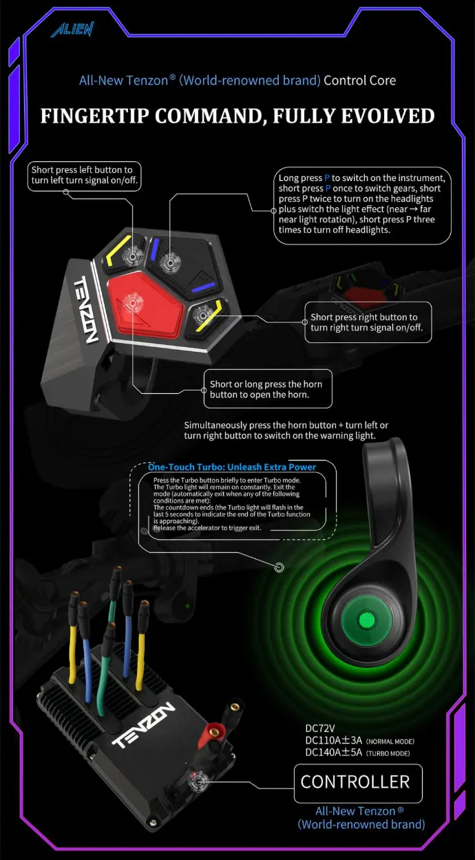 Dualtron Sonic buttons