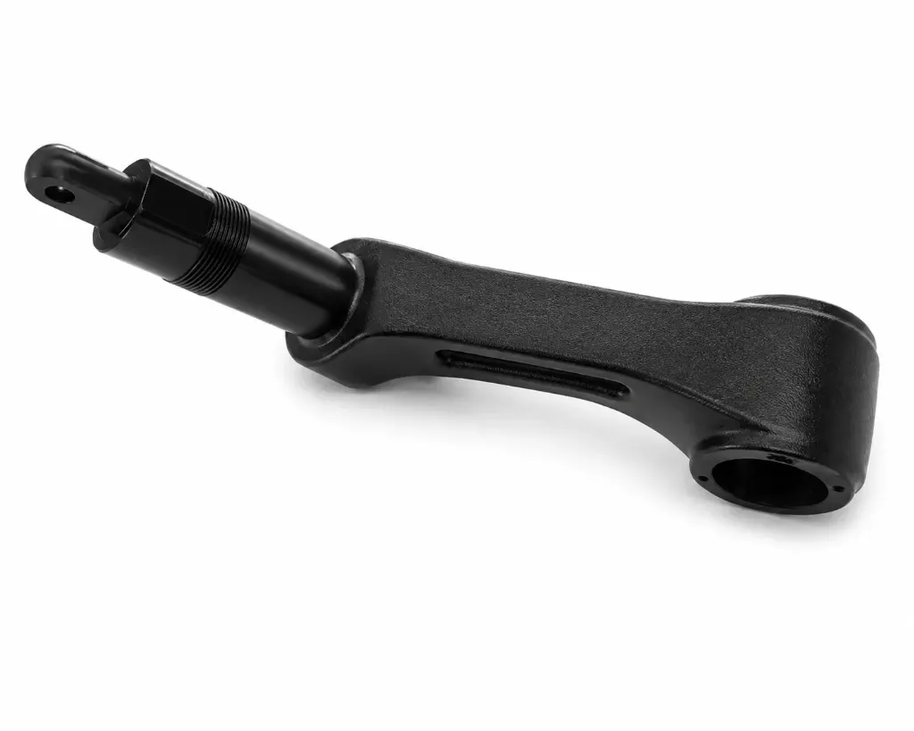 Swing arm with hole for fixing headlight wire