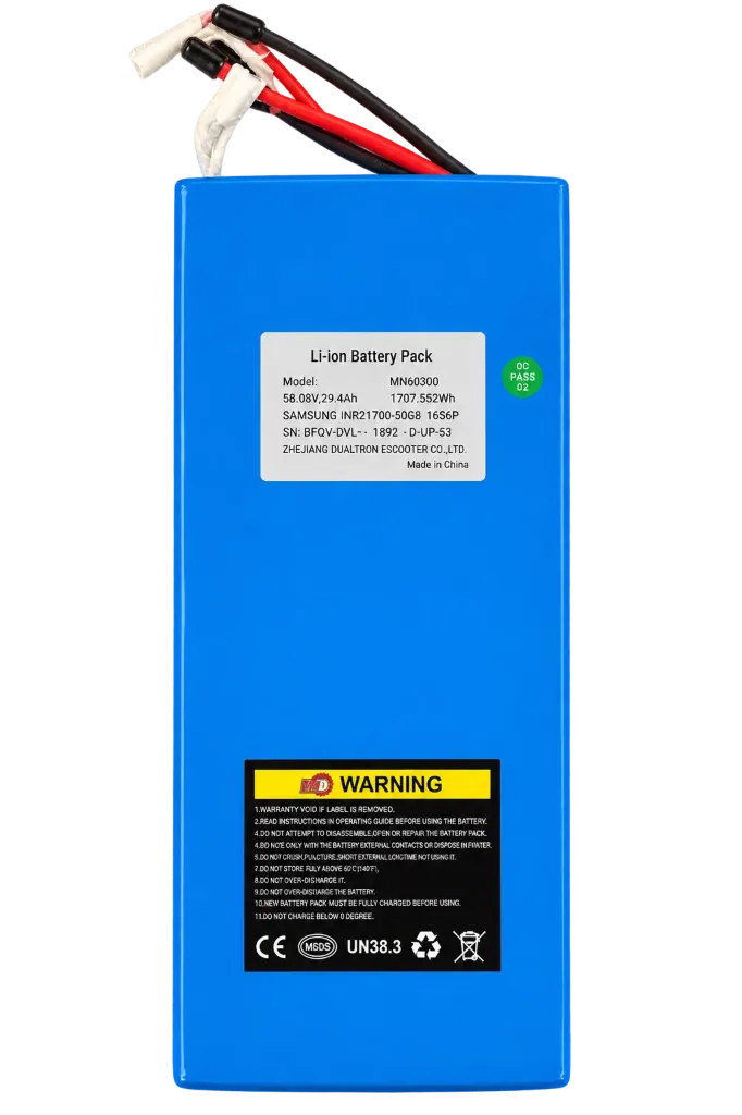 60V 30Ah Samsung celler batteripakke