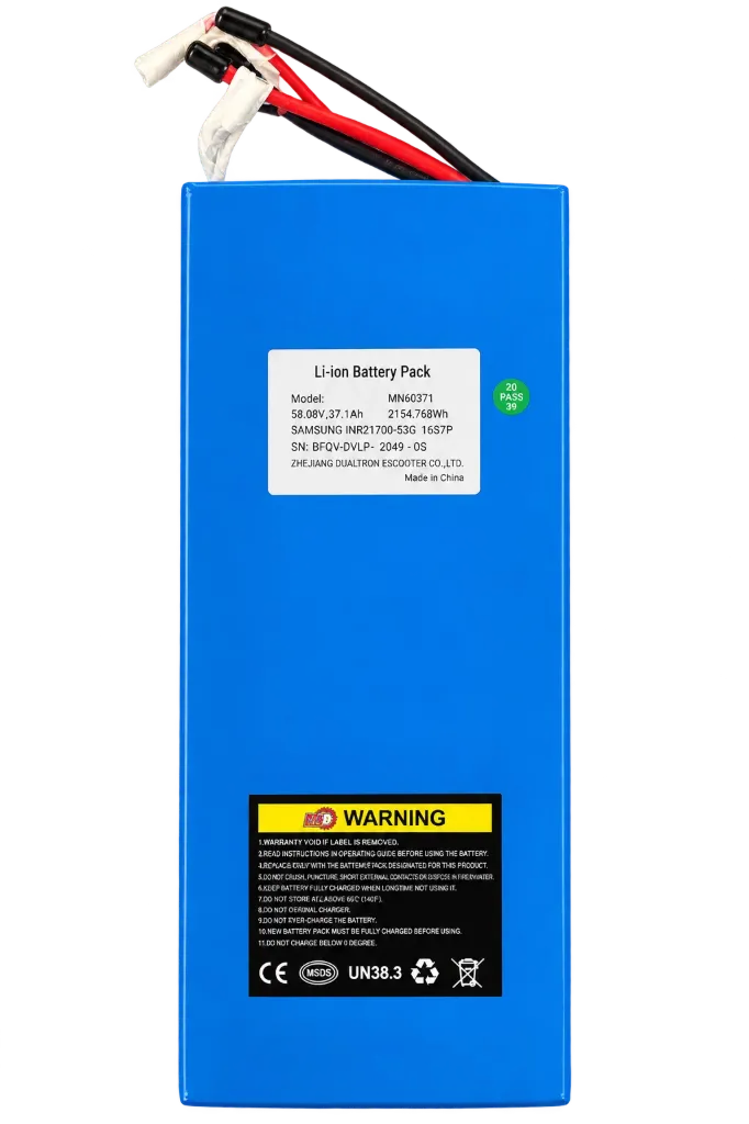60V 37.1Ah Samsung cells battery pack